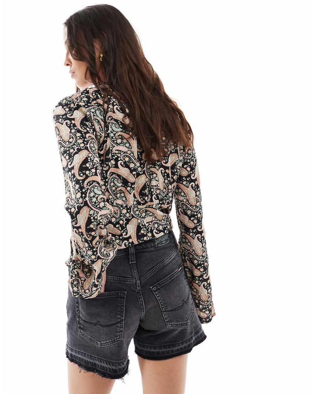 Superdry Black Mid Rise Cut Off Shorts
