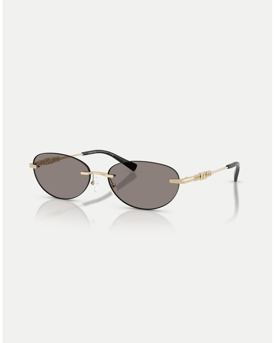 Michael Kors Metallic Manchester Oval Sunglasses With Lens