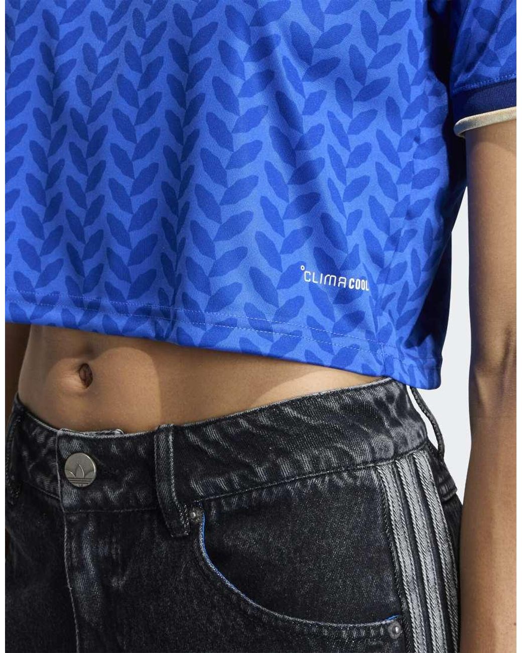 Adidas Originals Blue Italy 26 Home Cropped Jersey
