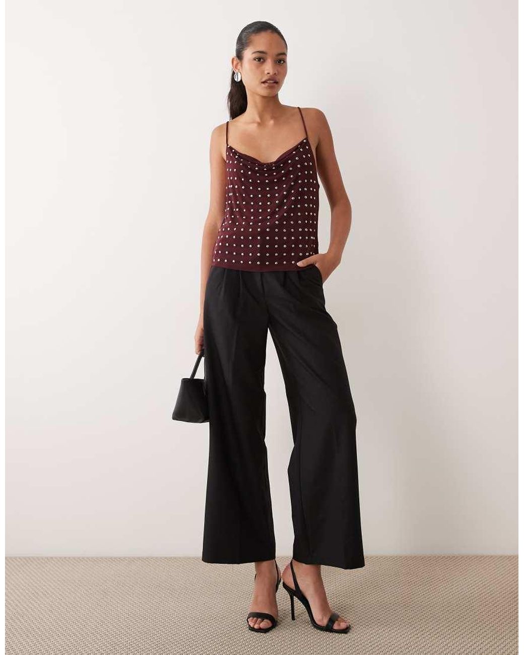 River Island Purple Studded Detail Cami Top