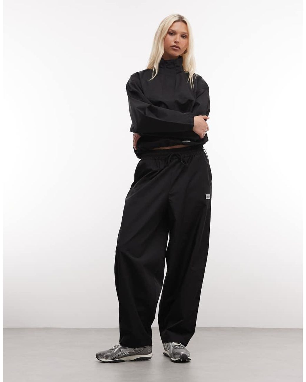 ASOS Black Weekend Collective Barrel Leg Nylon Sweatpants