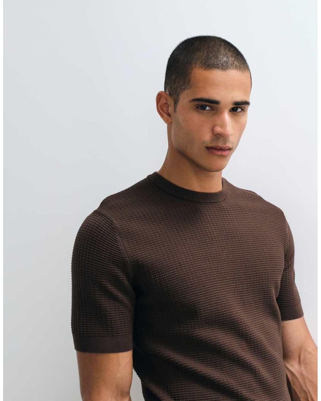 Mango Brown Relaxed T-shirt for men