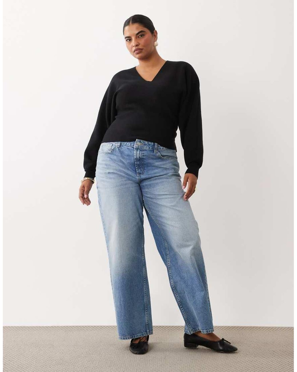 ASOS Black Asos Design Curve Compact Batwing Jumper