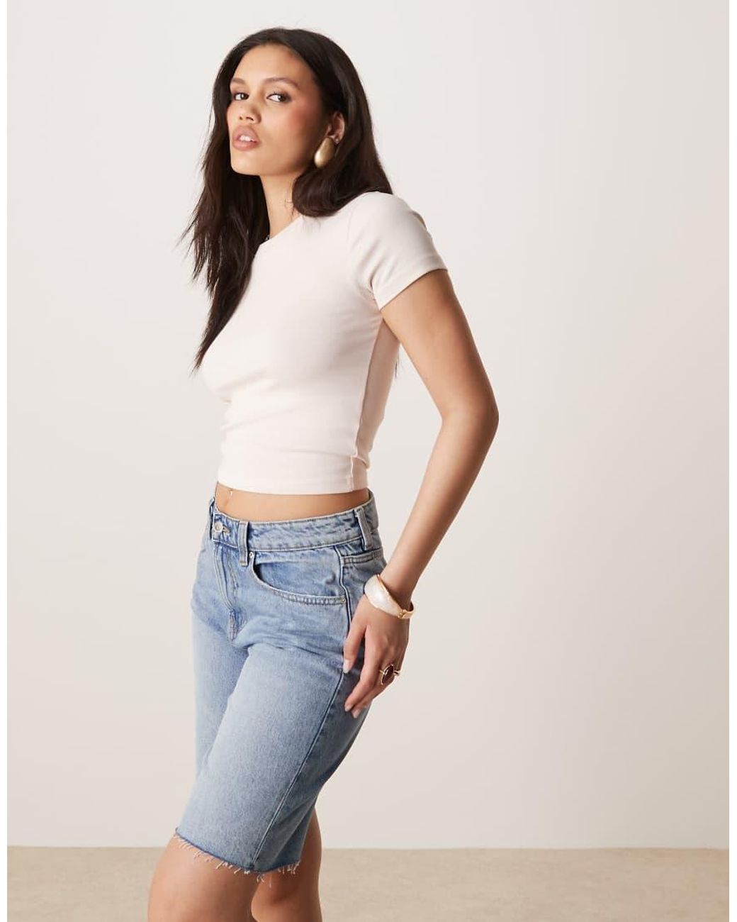 Gina Tricot Blue Denim Bermuda Shorts