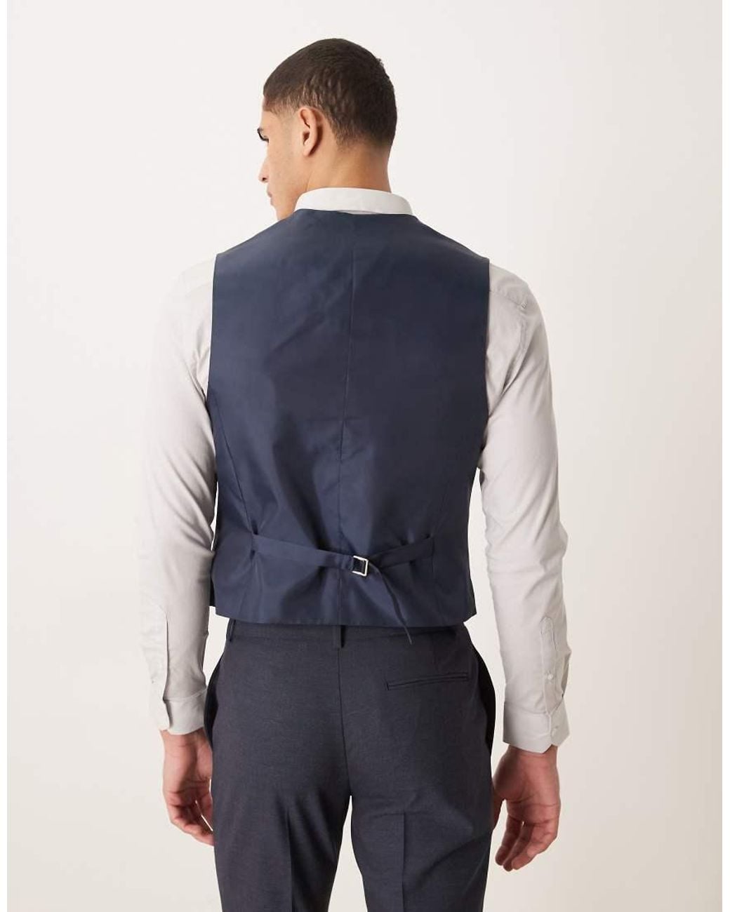 ASOS Blue Asos Deisgn Slim Suit Waistcoat for men