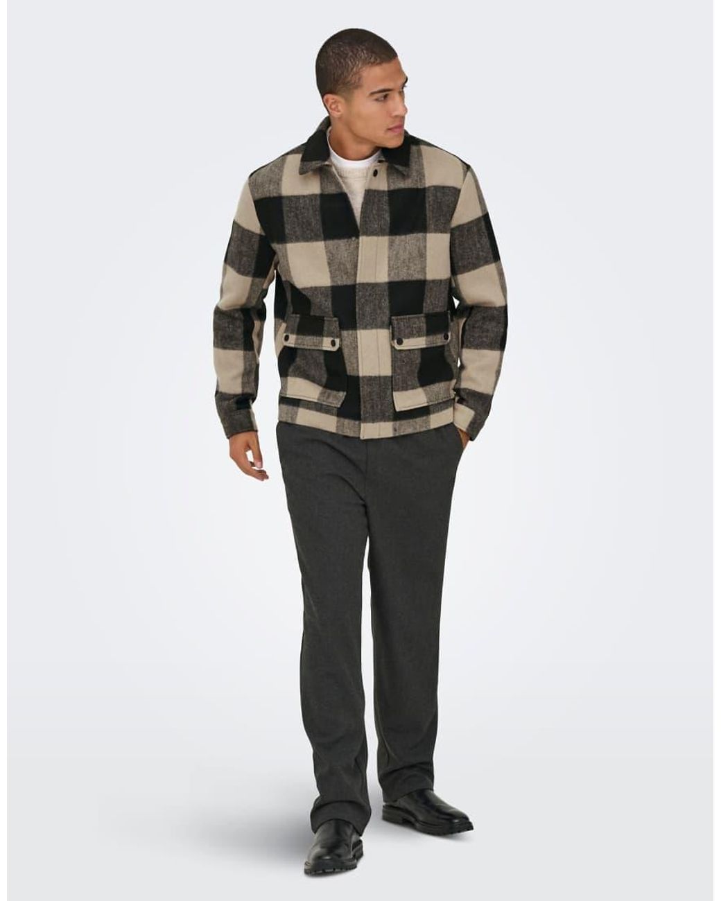 Only & Sons Gray Jacket for men
