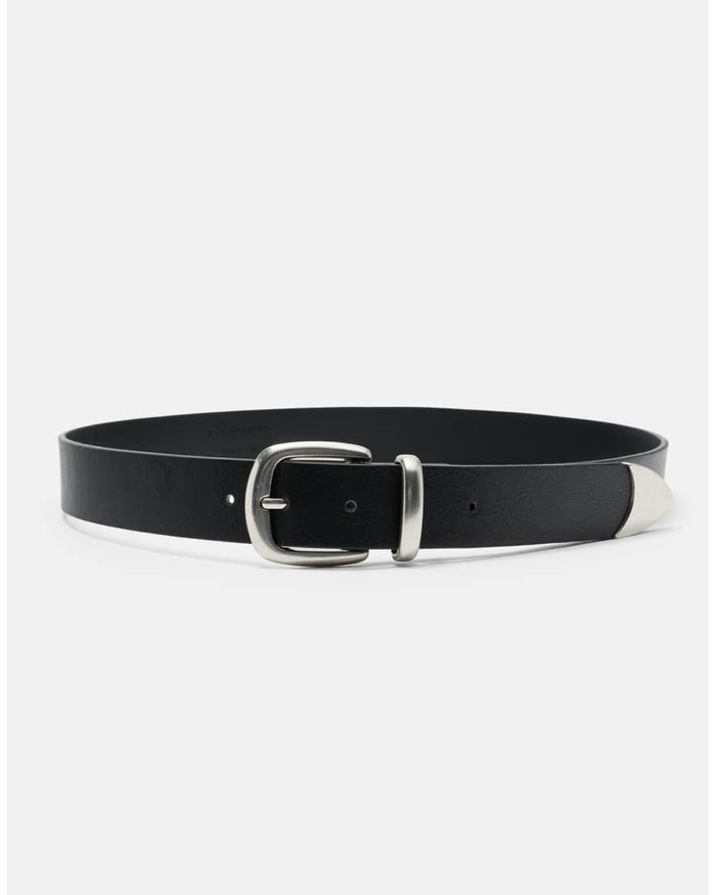Pull&Bear Black Leather Effect Belt for men