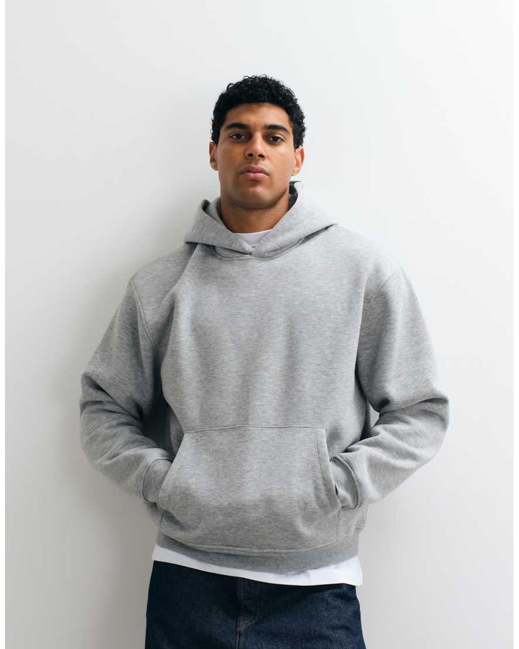 ASOS Gray Essentials Relaxed Boxy Hoodie for men