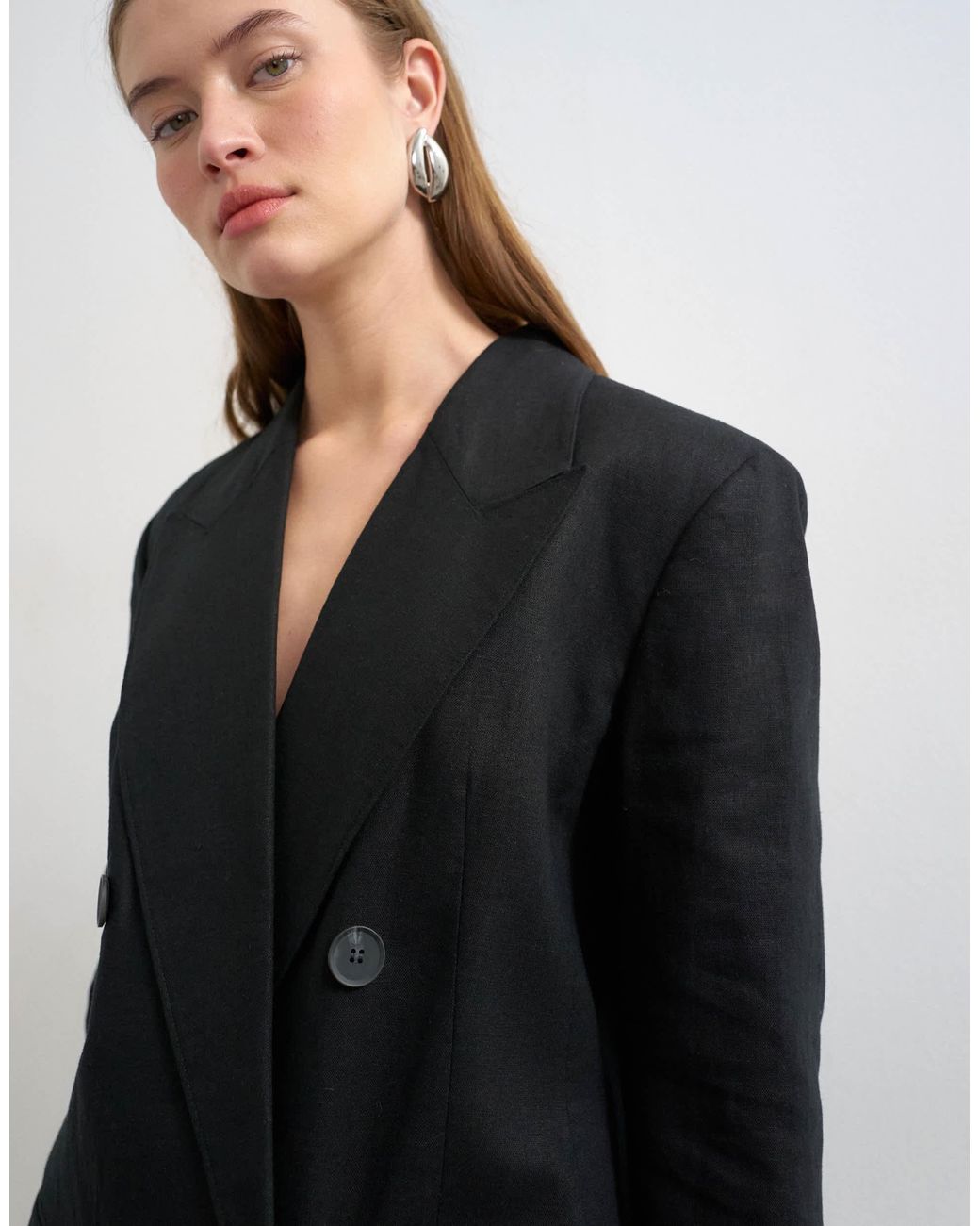 TOPSHOP Black – blazer zum hineinschlüpfen aus leinen