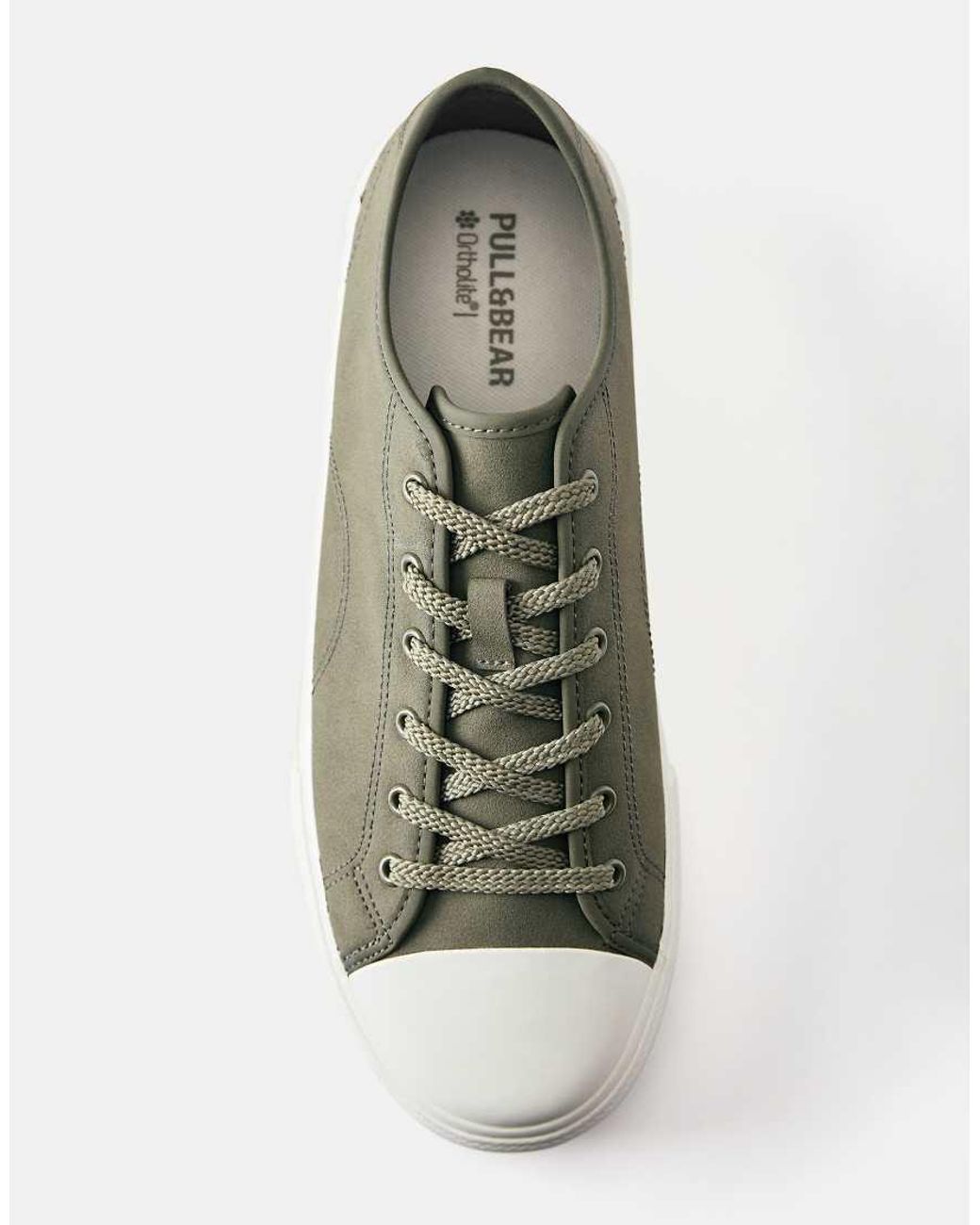 Pull&Bear Green Casual Trainers With Detail for men
