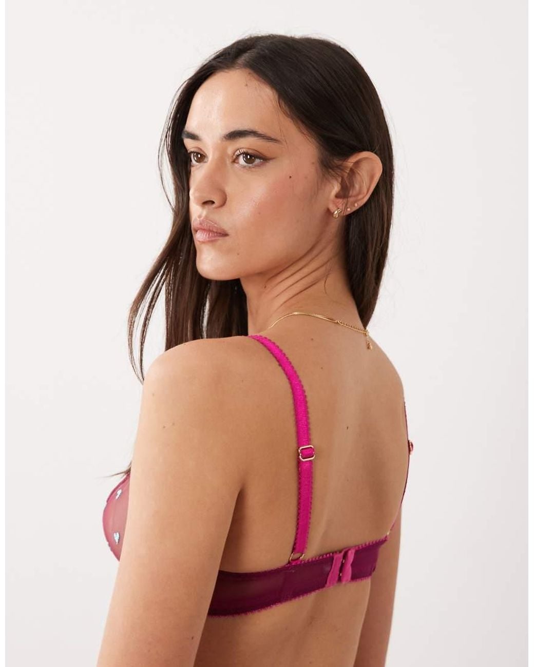 Dora Larsen Brown Beatrix Heart Embroidery Underwired Bra