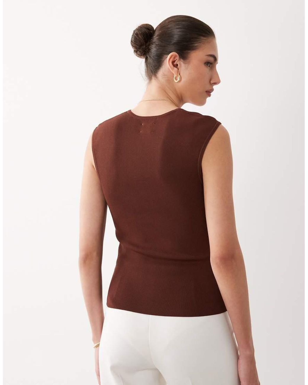 ASOS Brown Hardware Structured Top