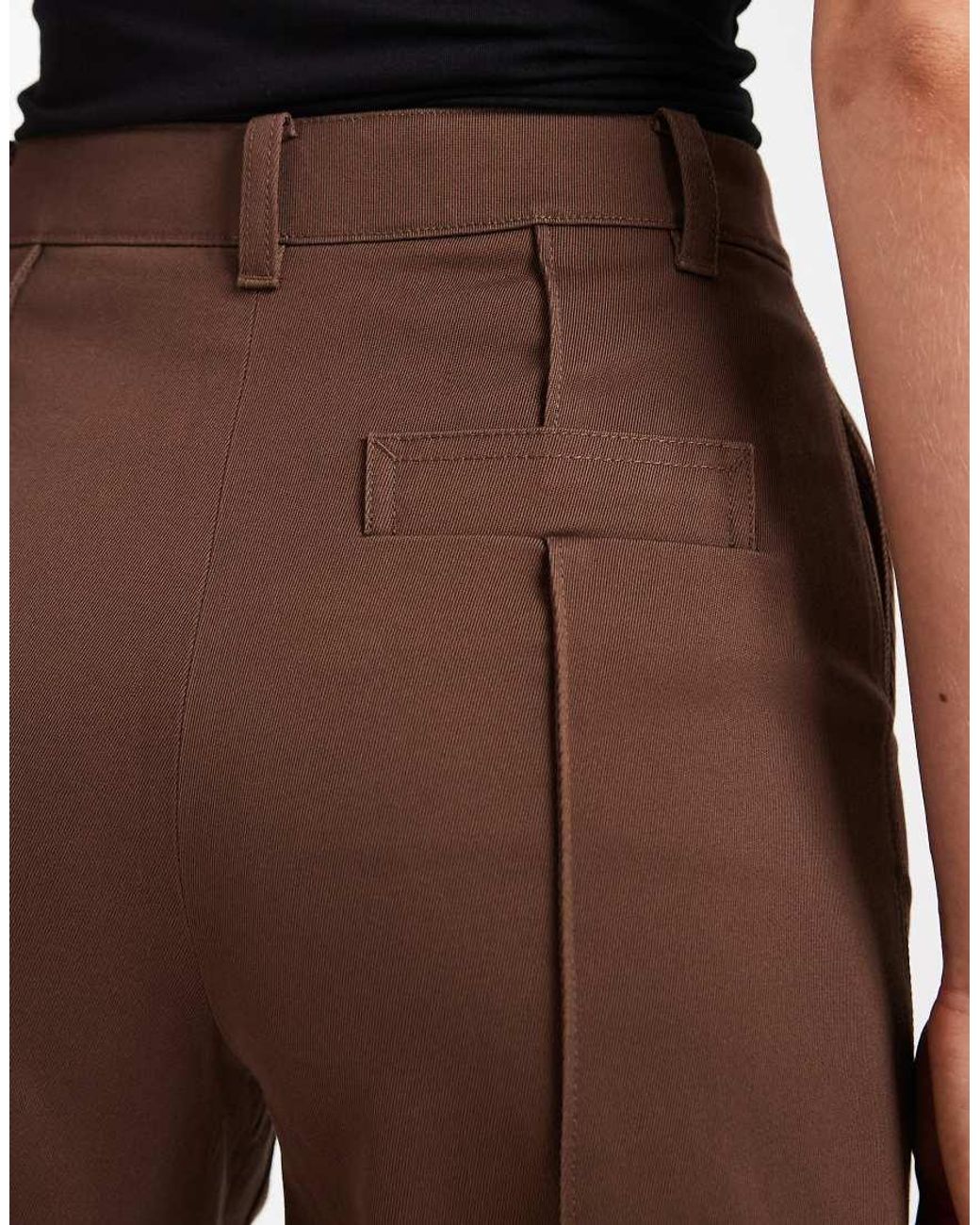 & Other Stories Gray Low Waisted Cotton Tailored Bermuda Shorts On Chocolate