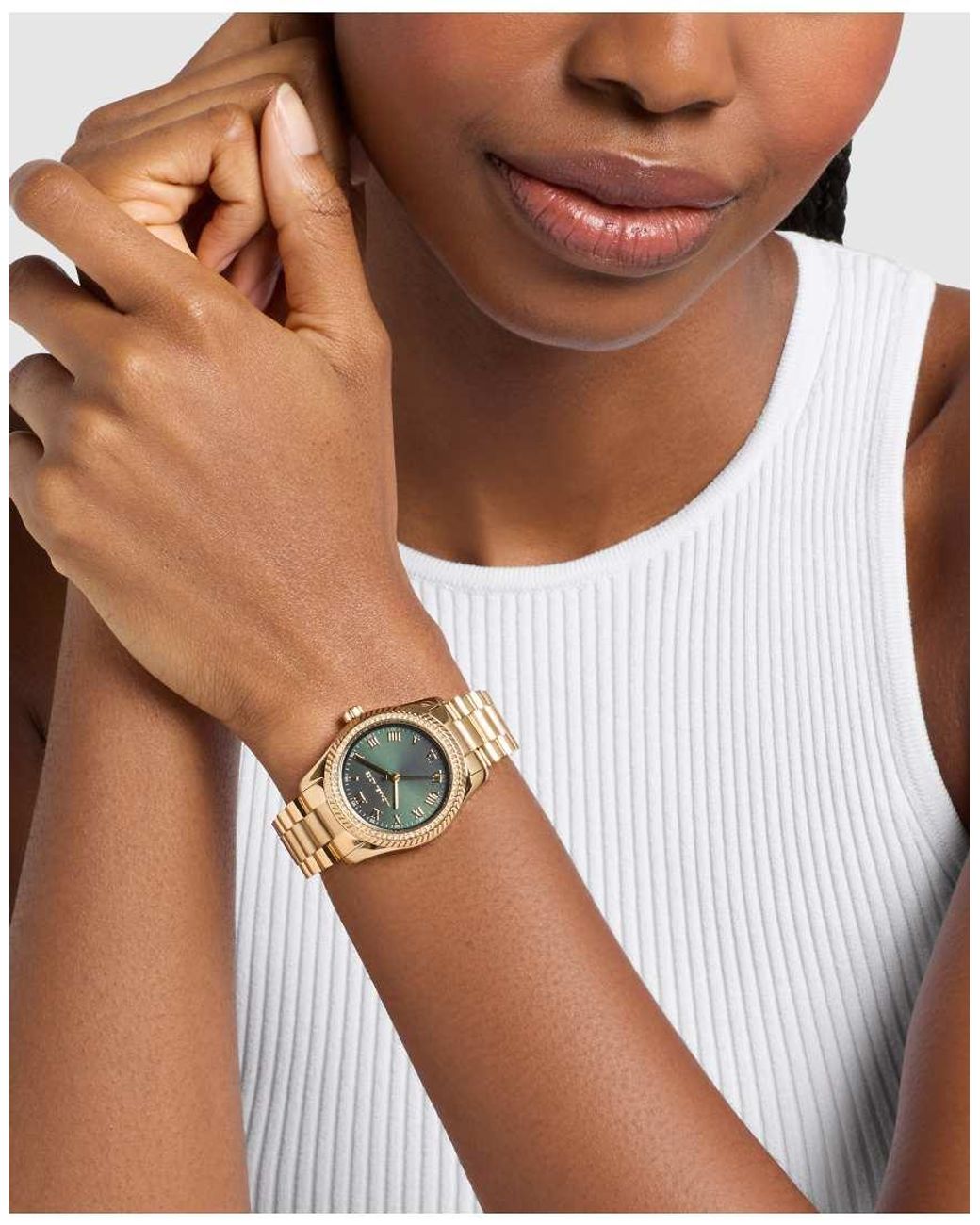 Michael Kors Metallic Lexington Three-Hand-Tone Stainless Steel Watch