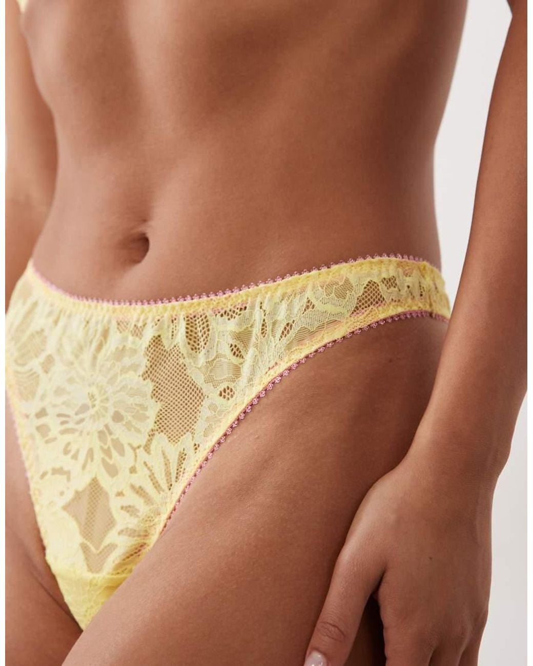 Dora Larsen Brown Cosima All Over Lace Thong