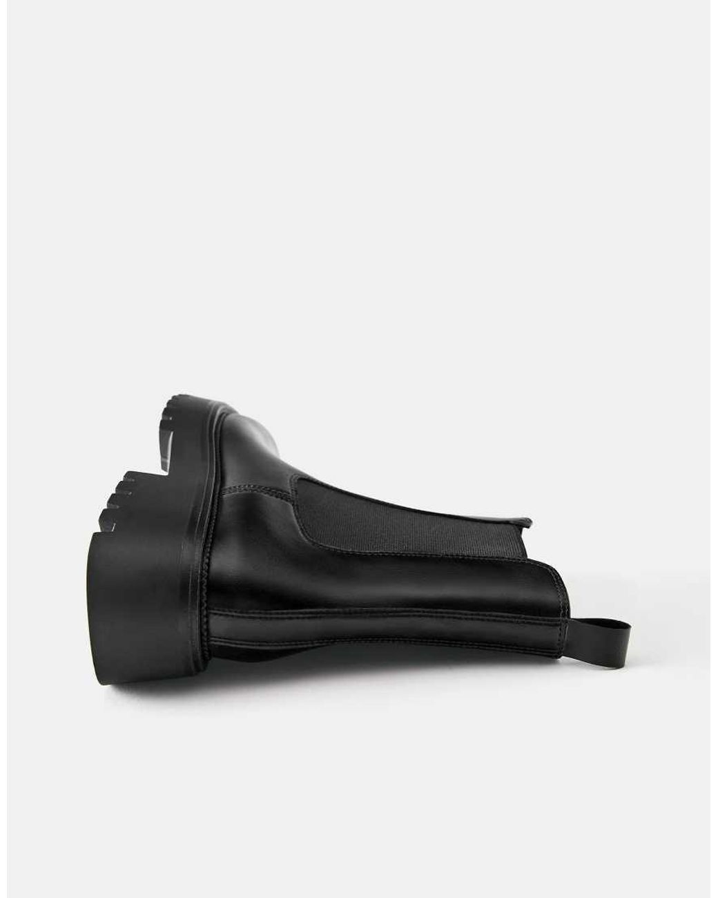 Pull&Bear Black Flat Chelsea Ankle Boots