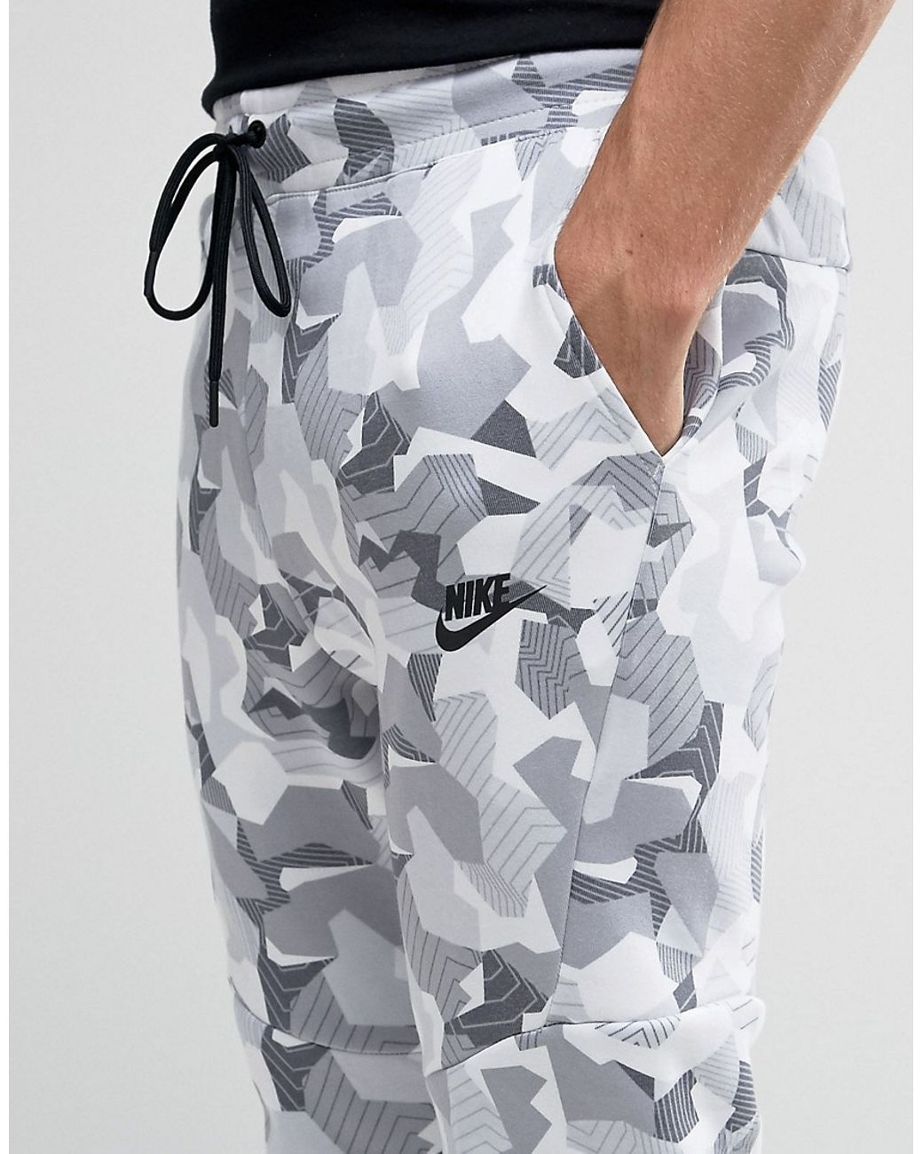 Nike Tech Fleece Camo Joggers In White 823499-100 - White for Men | Lyst UK