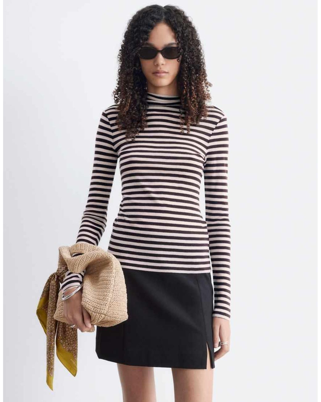 & Other Stories White Pure Wool High Neck Long Sleeve Top