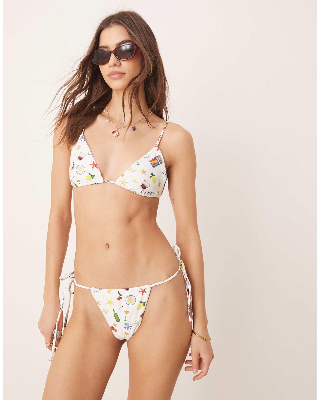 For Love & Lemons Natural Bay Bikini Top