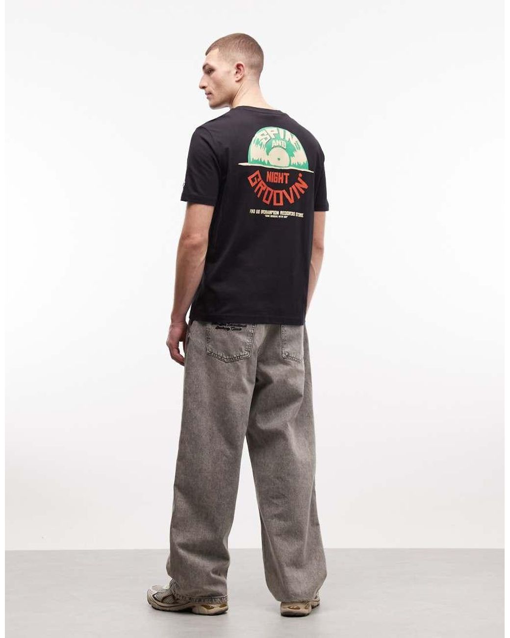 Champion Black Backprint Graphic T-Shirt for men