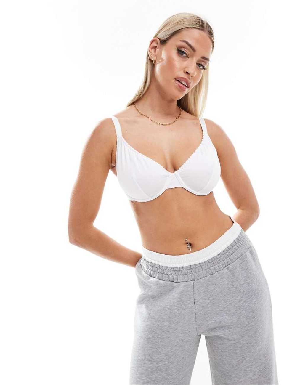 ASOS Gray Fuller Bust Mila Cotton Underwired Bra
