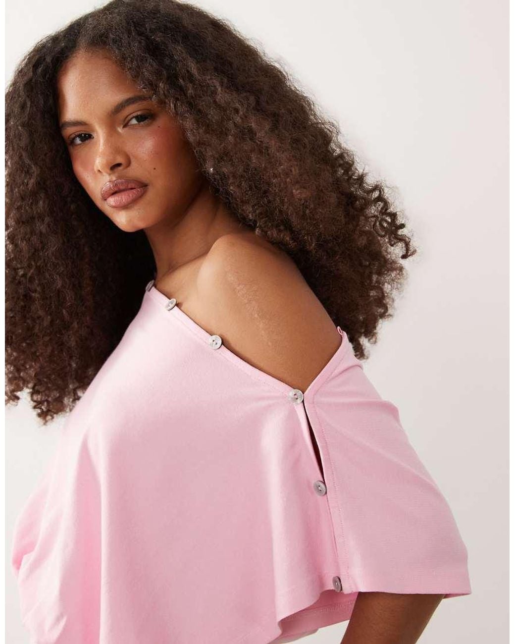 ASOS Pink Multiway Button Top