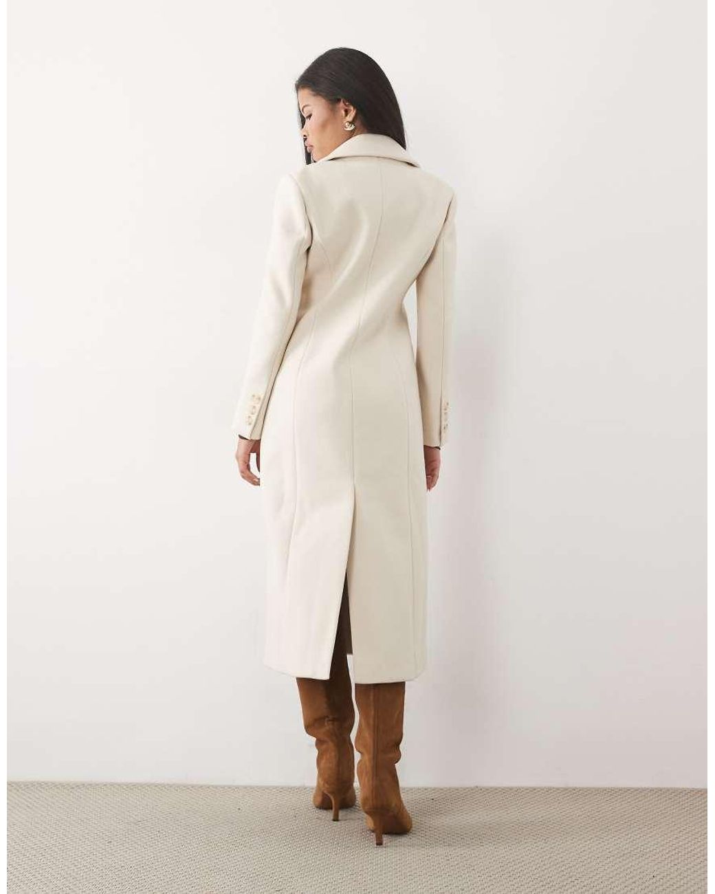 Forever New Natural Long Line Cinched Coat