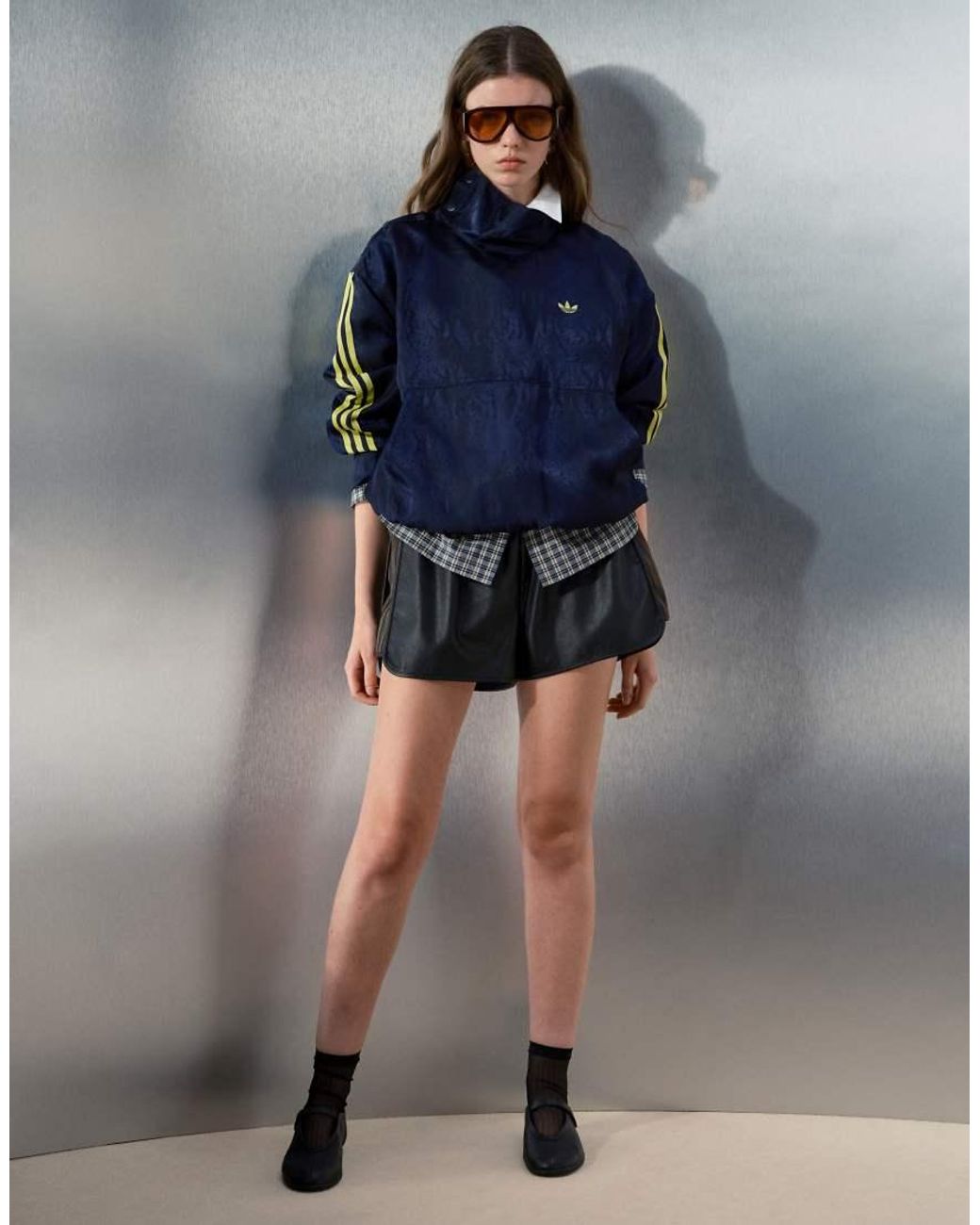 adidas Originals x ASOS Blue Oversized Funnel Neck Shirt