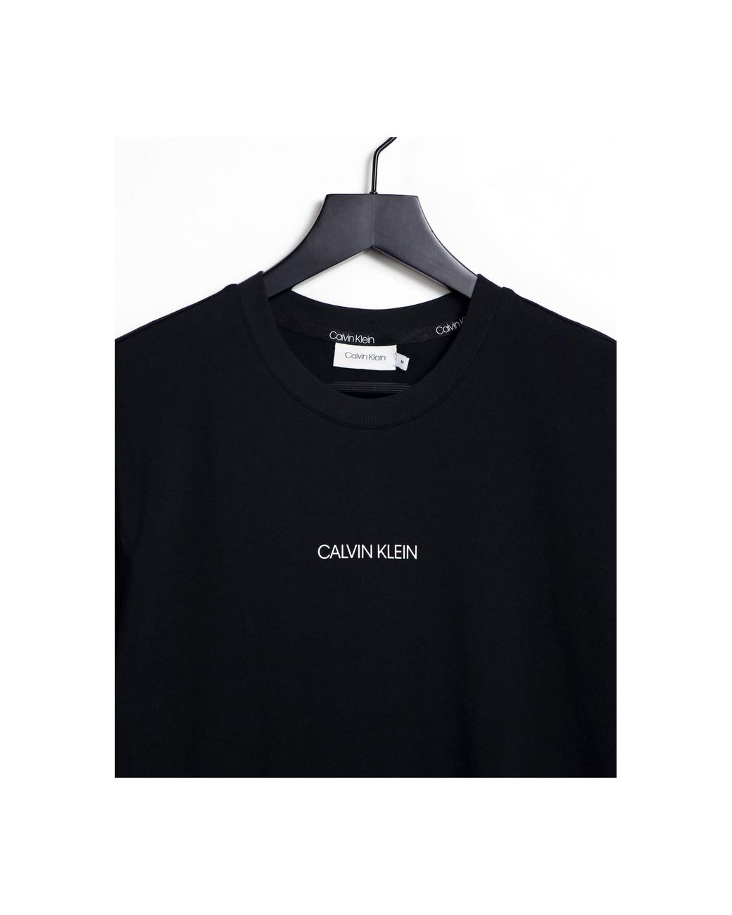 ontrouw geloof Hubert Hudson Calvin Klein Central Front Small Logo T-shirt in Black for Men | Lyst