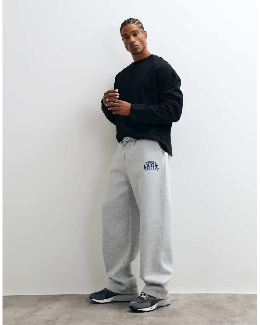 ASOS Gray Wide Leg Jogger With Print for men