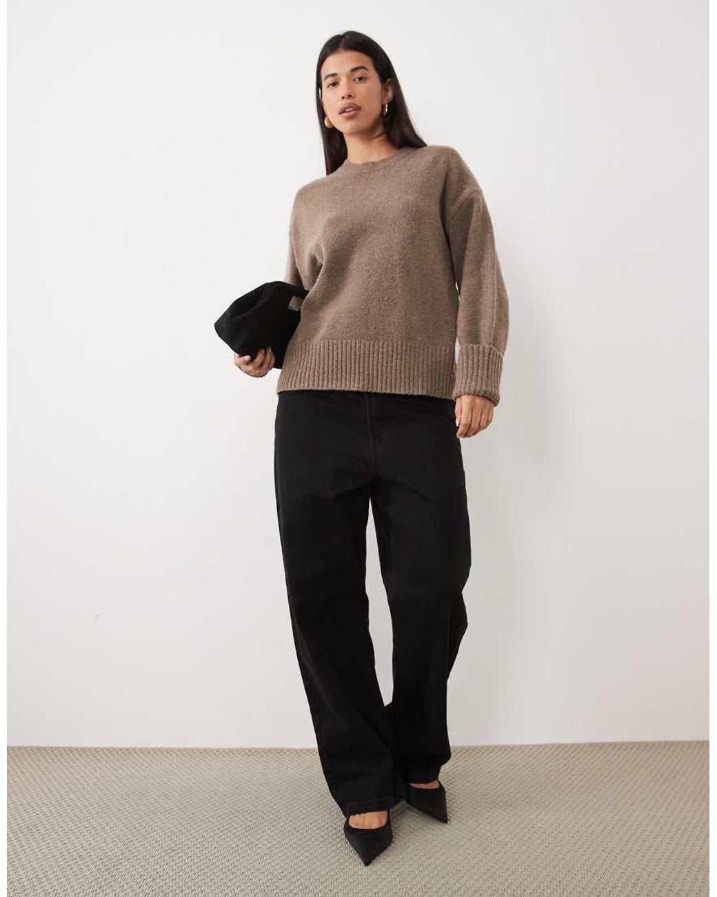 Pretty Lavish Brown Camille Knit Long Sleeve Jumper