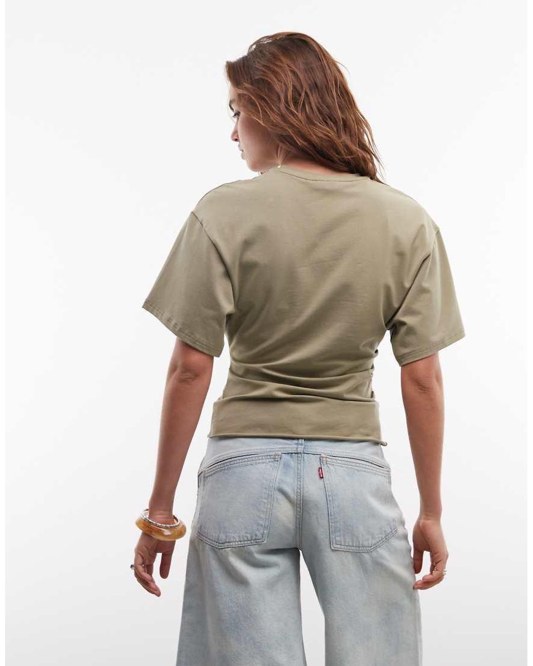 Weekday Brown Cinched Waist T-shirt