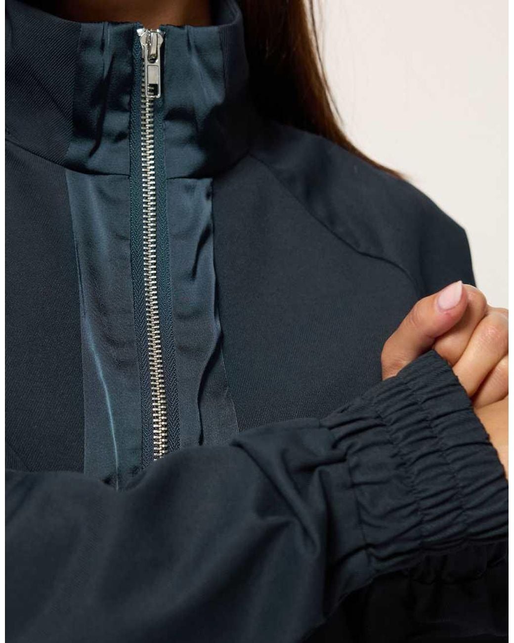 PixieGirl Blue Petite Funnel Neck Jacket