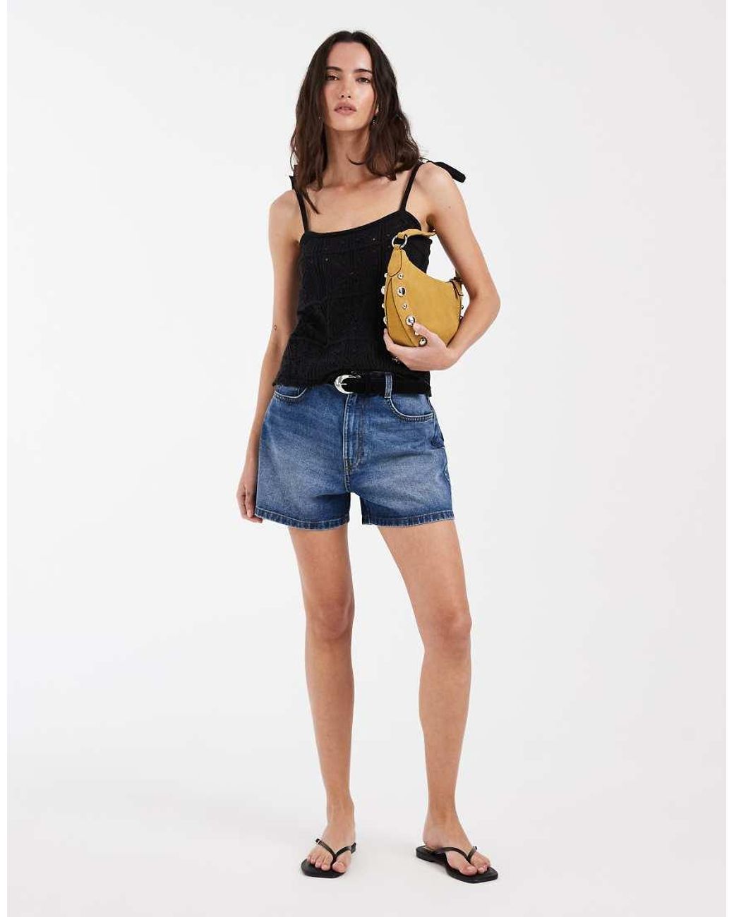 Levi's Black Crochet Tie Strap Tank Top