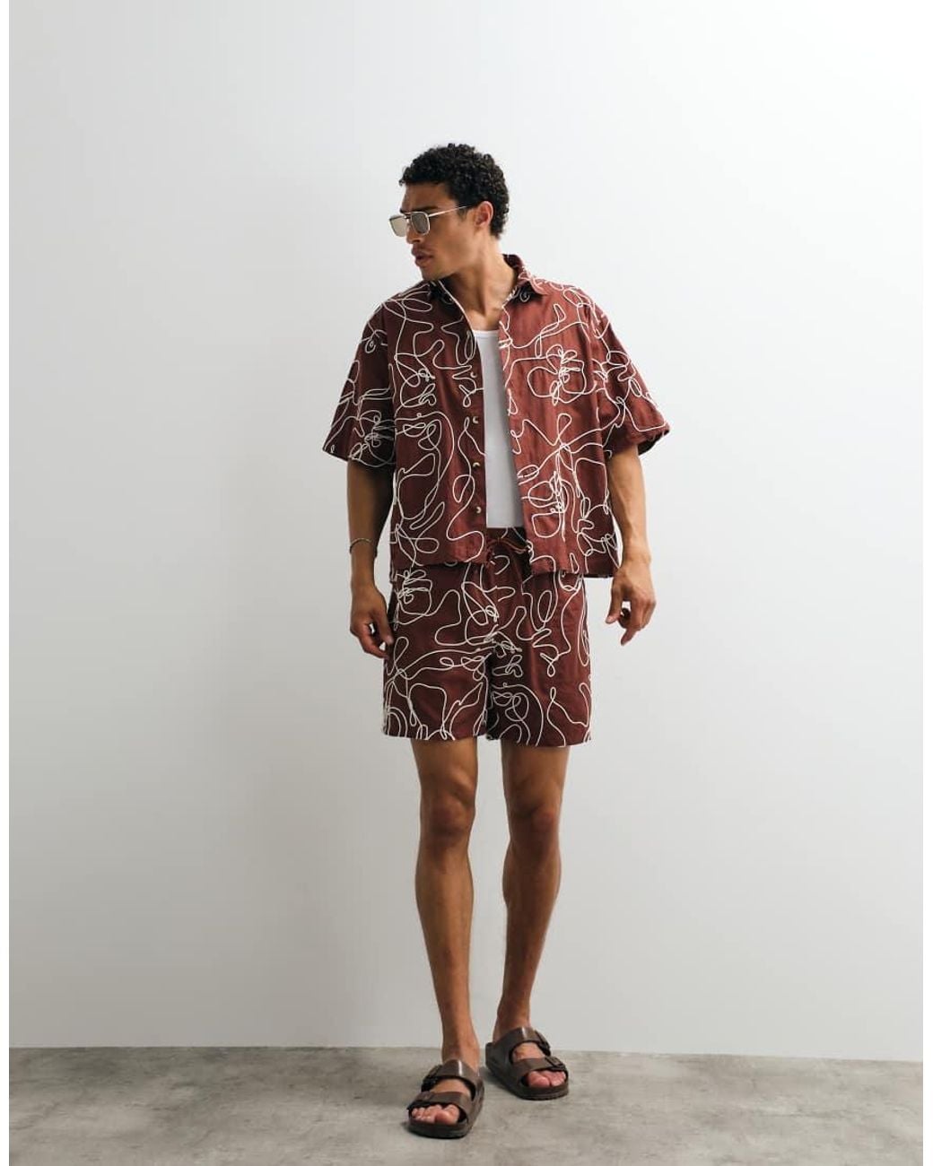 ASOS Red Mid Length Shorts With Rope Design for men