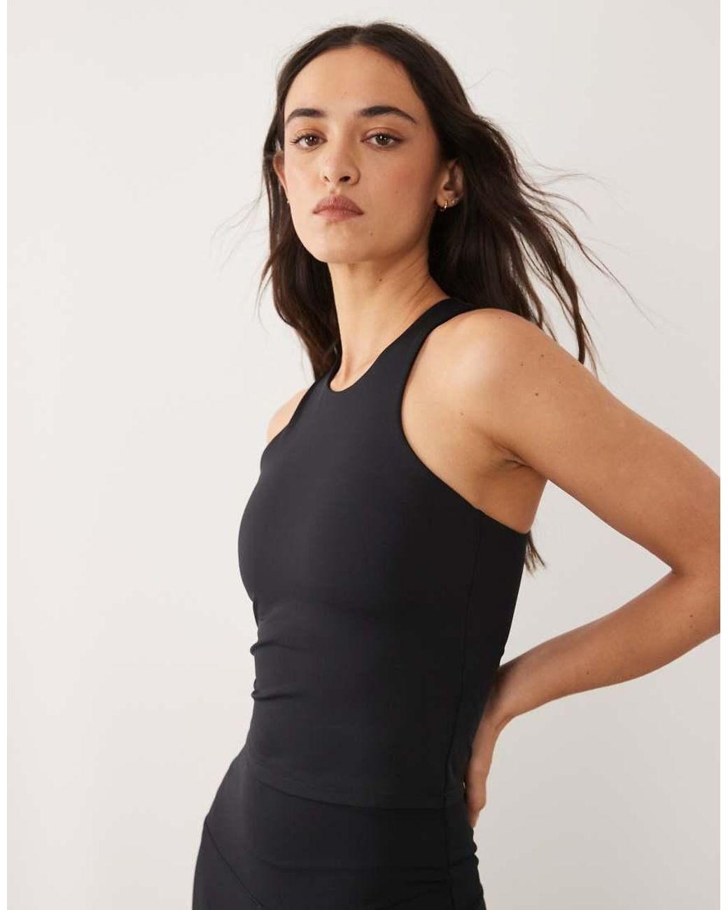 4505 Blue Icon Active Racer Back Tank Top With Inner Bra And Removable Padding