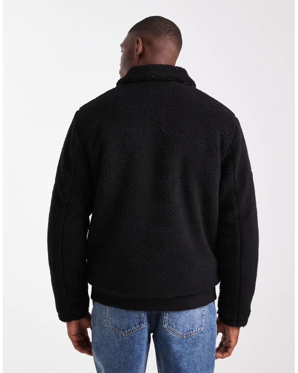 Brave Soul Black Borg Bomber Jacket for men