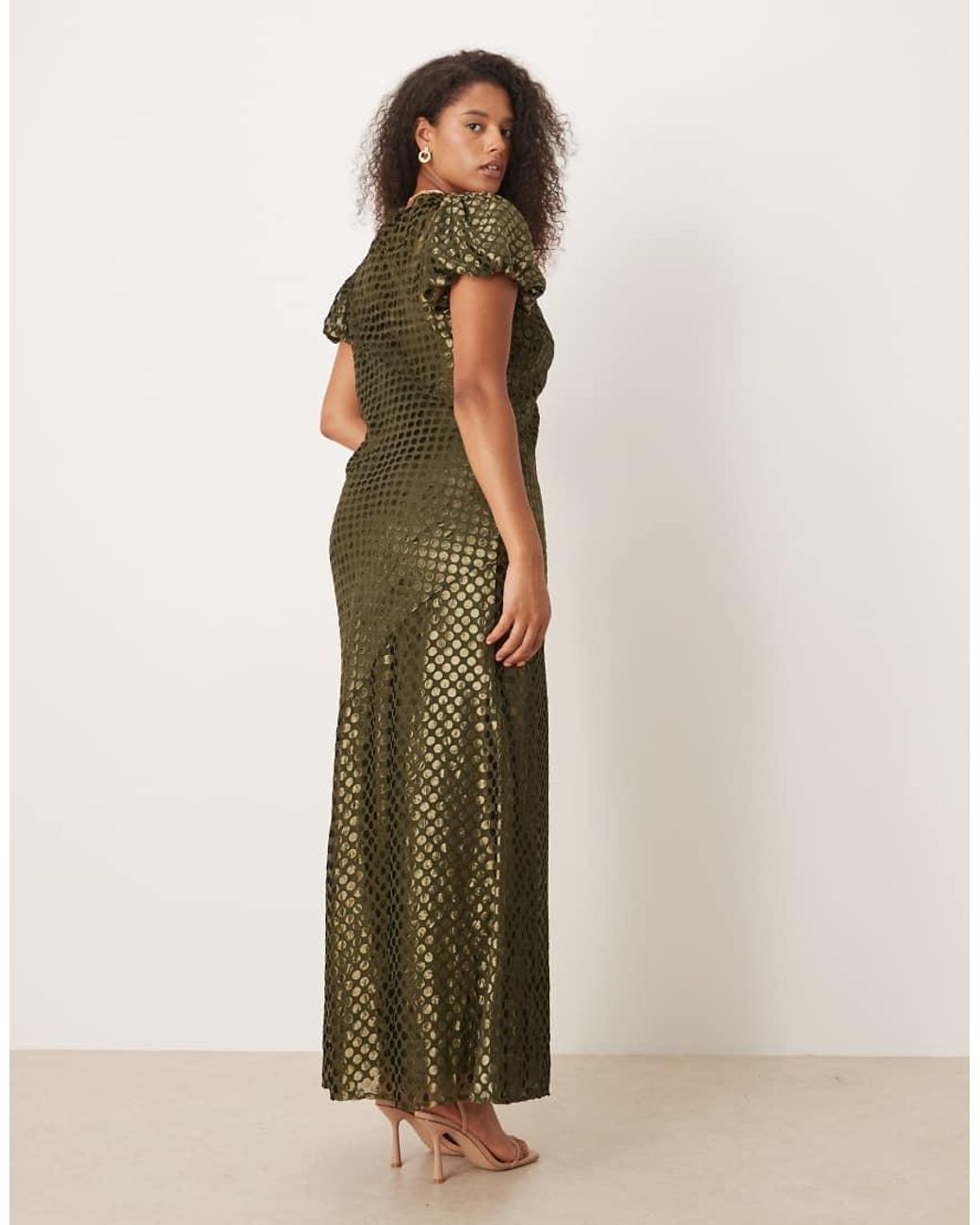 ASOS Green Asos Design Curve Scoop Neck Maxi Dress With Burnout Velvet