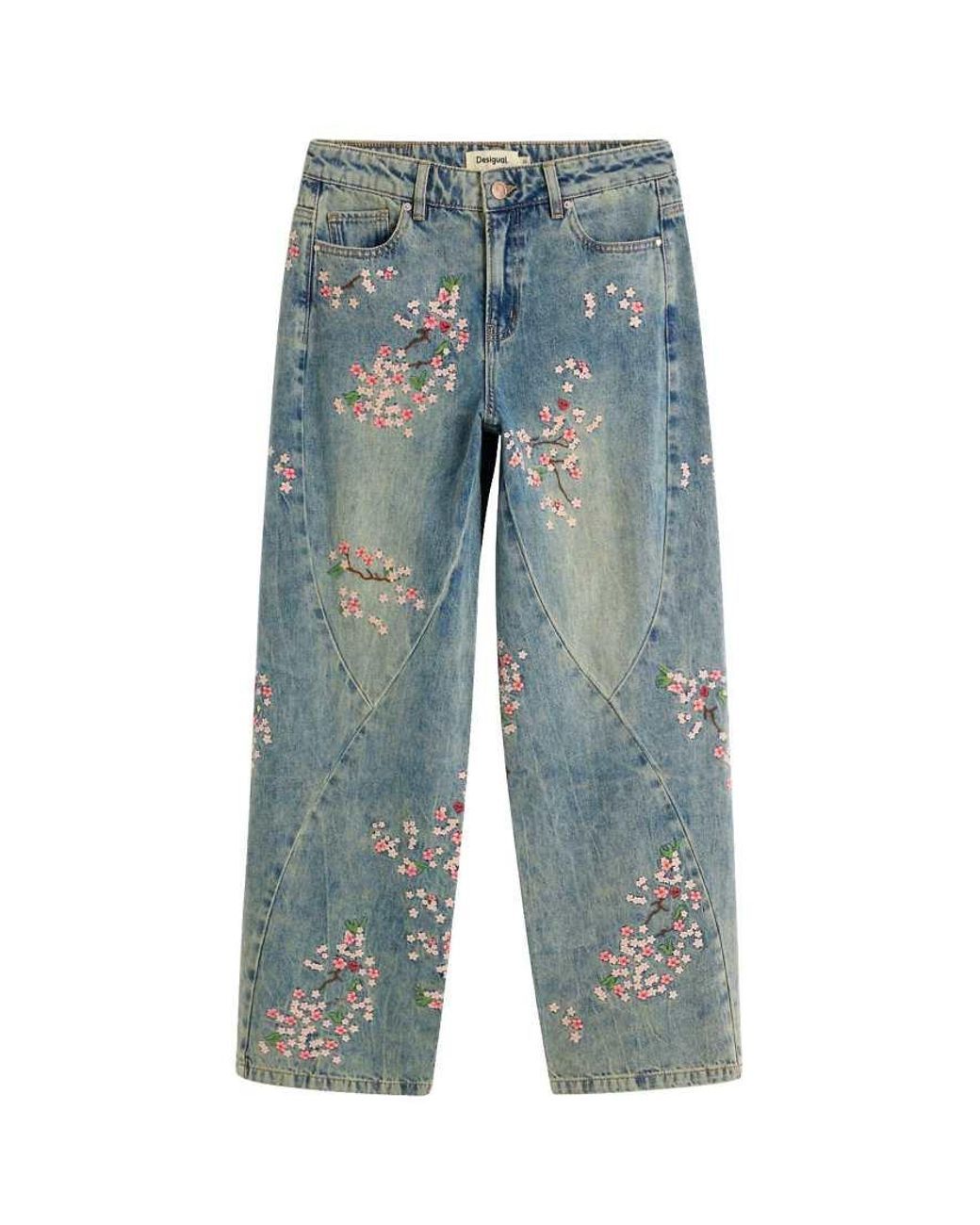 Desigual Blue Floral Jeans