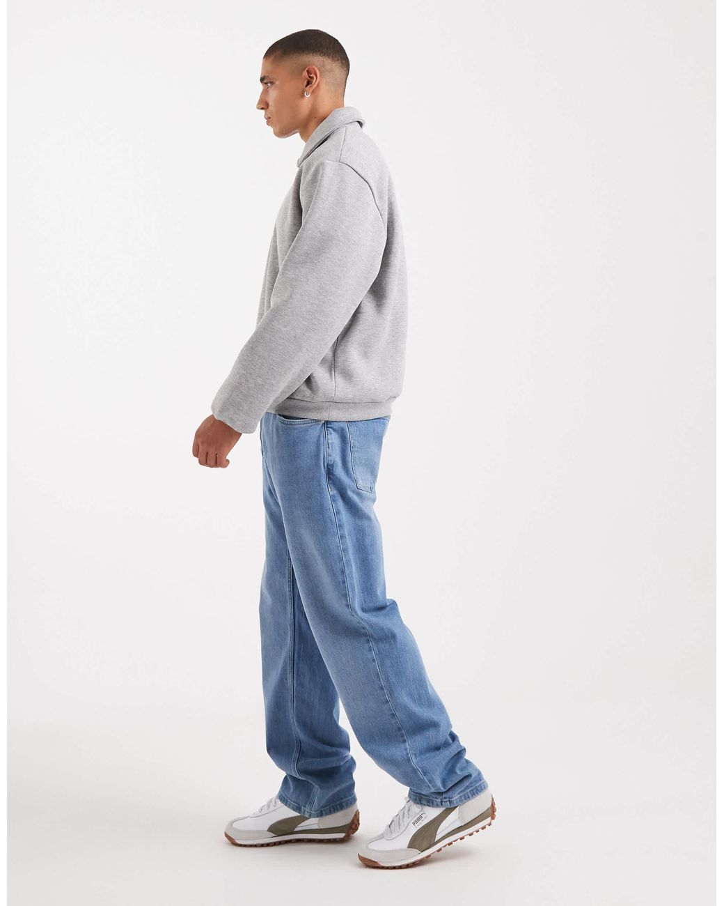 ASOS Blue Straight Fit Comfort Stretch Jeans for men
