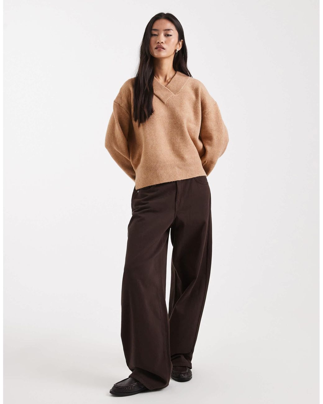 ASOS Brown – kastiger pullover