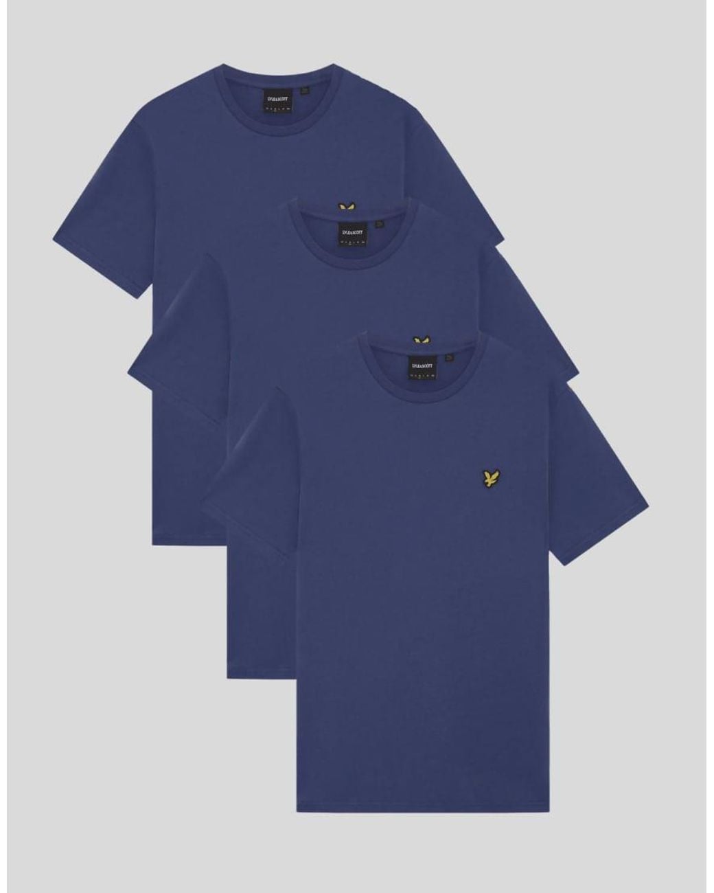 Lyle & Scott Blue Ss T-Shirts 3-Pack Plain T-Shirt for men