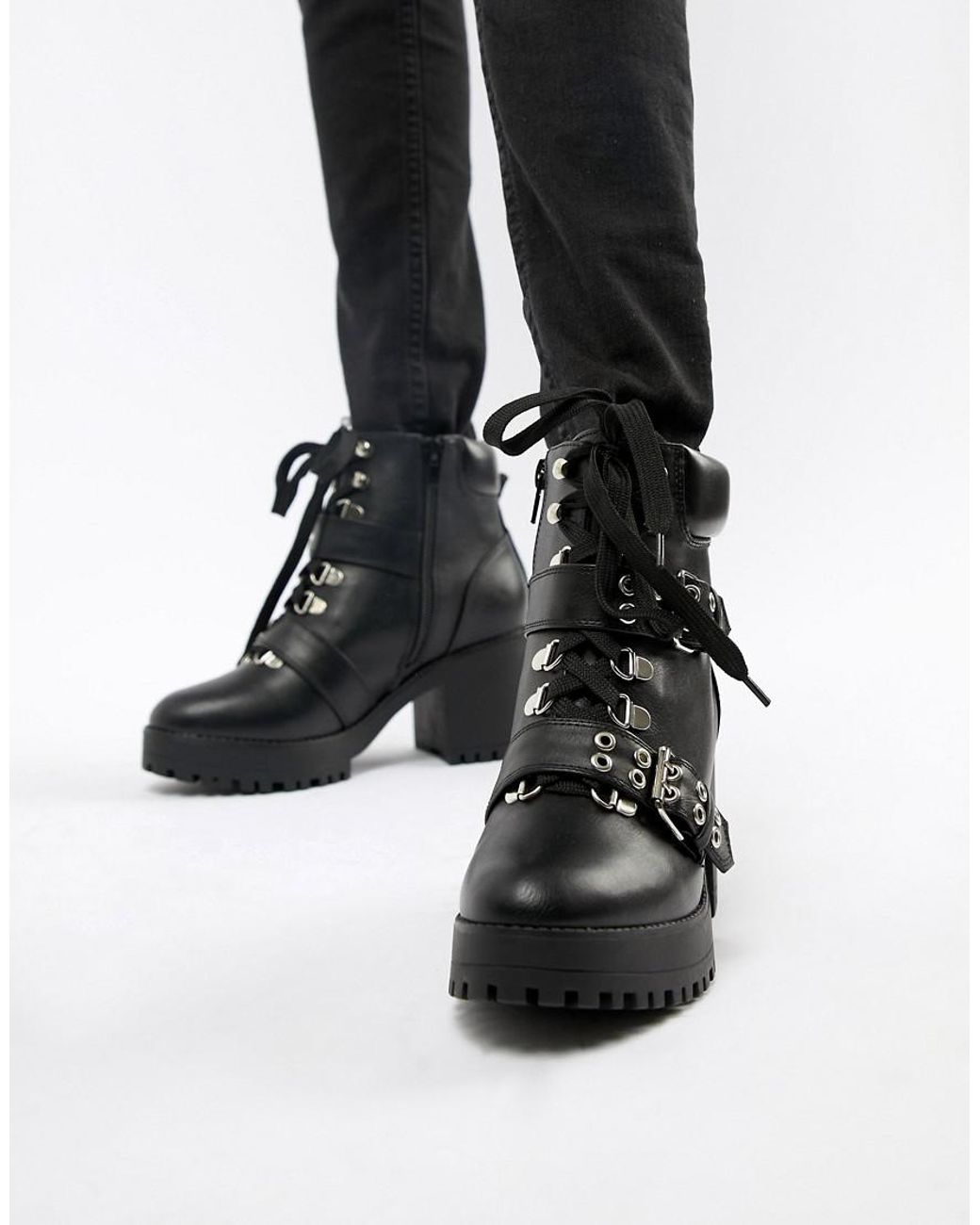 Truffle collection women black solid heeled boots cheap