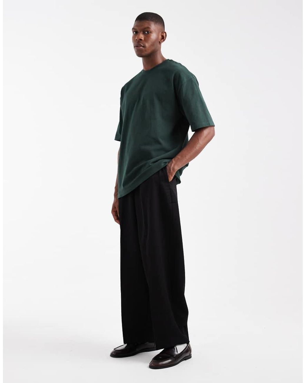 ASOS Green Heavyweight Oversized T-shirt for men