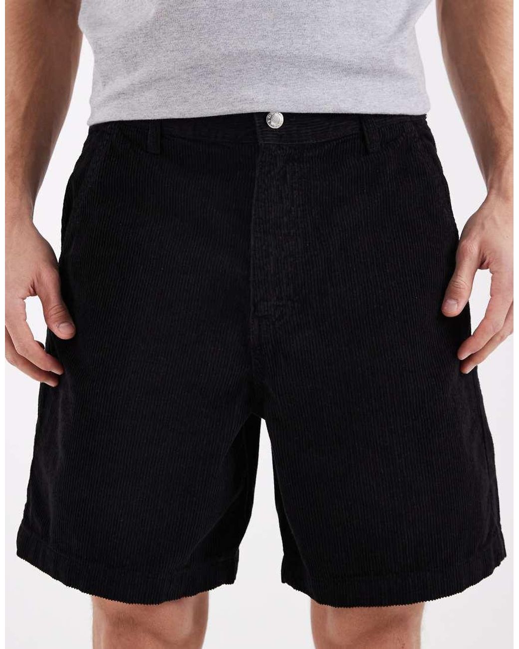 ASOS Gray Mid Length Corduroy Shorts for men