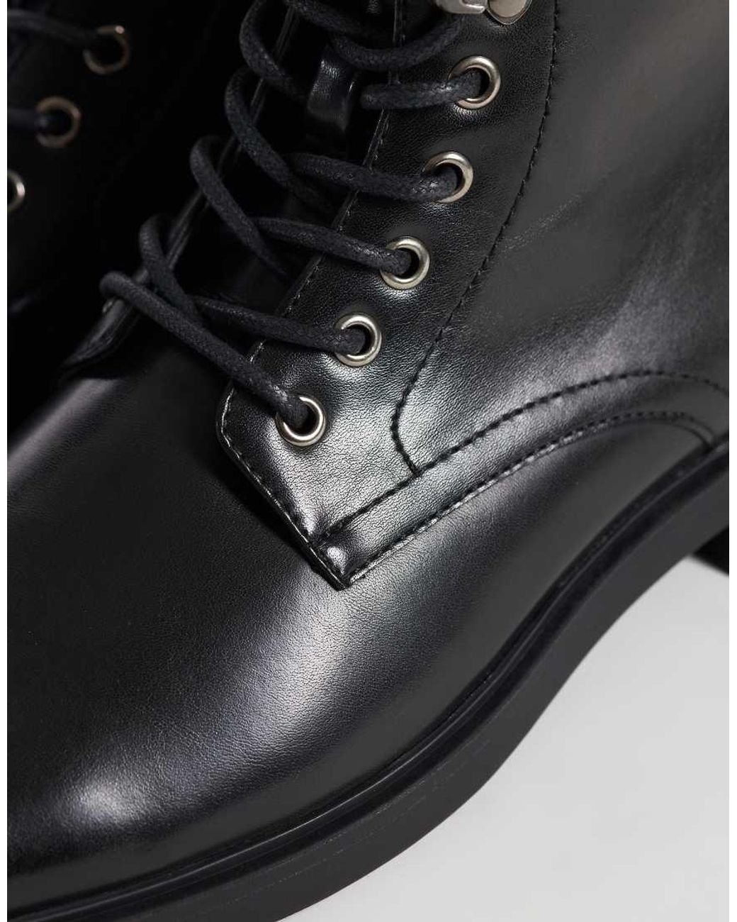 ASOS Black Lace Up Boots With Ski Hooks for men