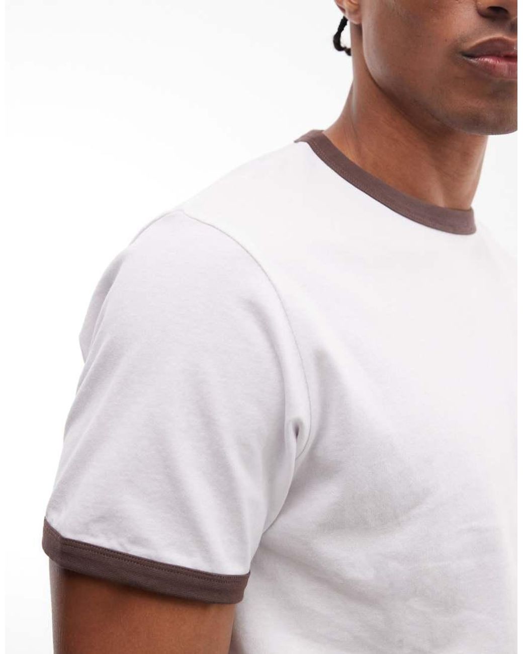 ASOS White Boxy Oversized Regular Fit Ringer T-shirt With Text Graphic for men