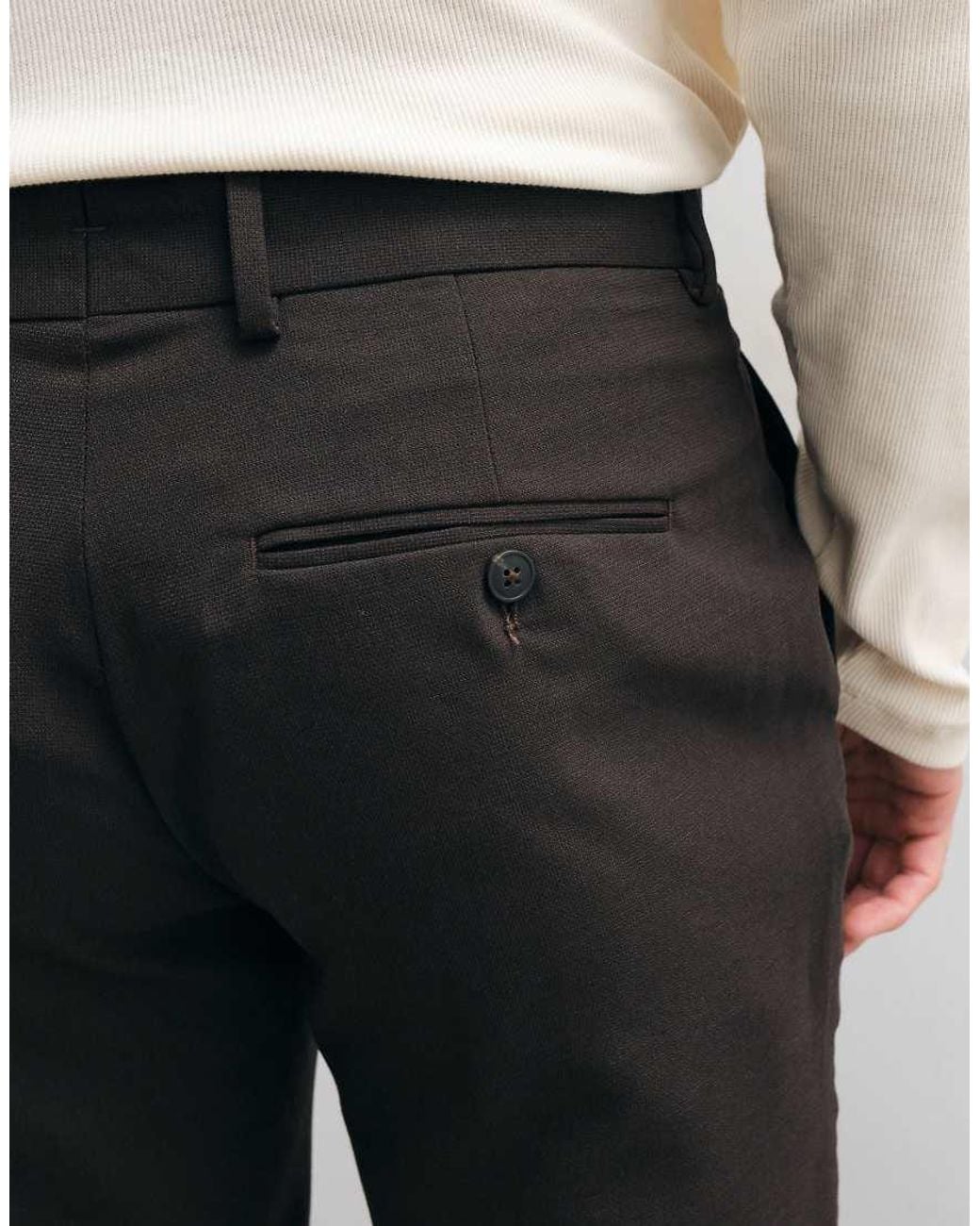 SELECTED White Set Slim Fit Wool Blend Pants for men