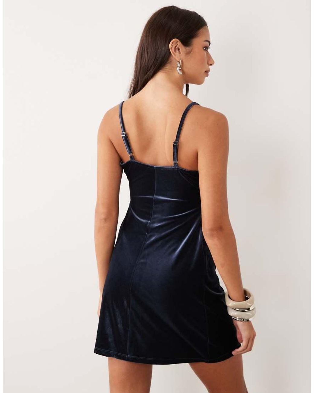 New Look Multicolor Strappy Velvet Mini Dress