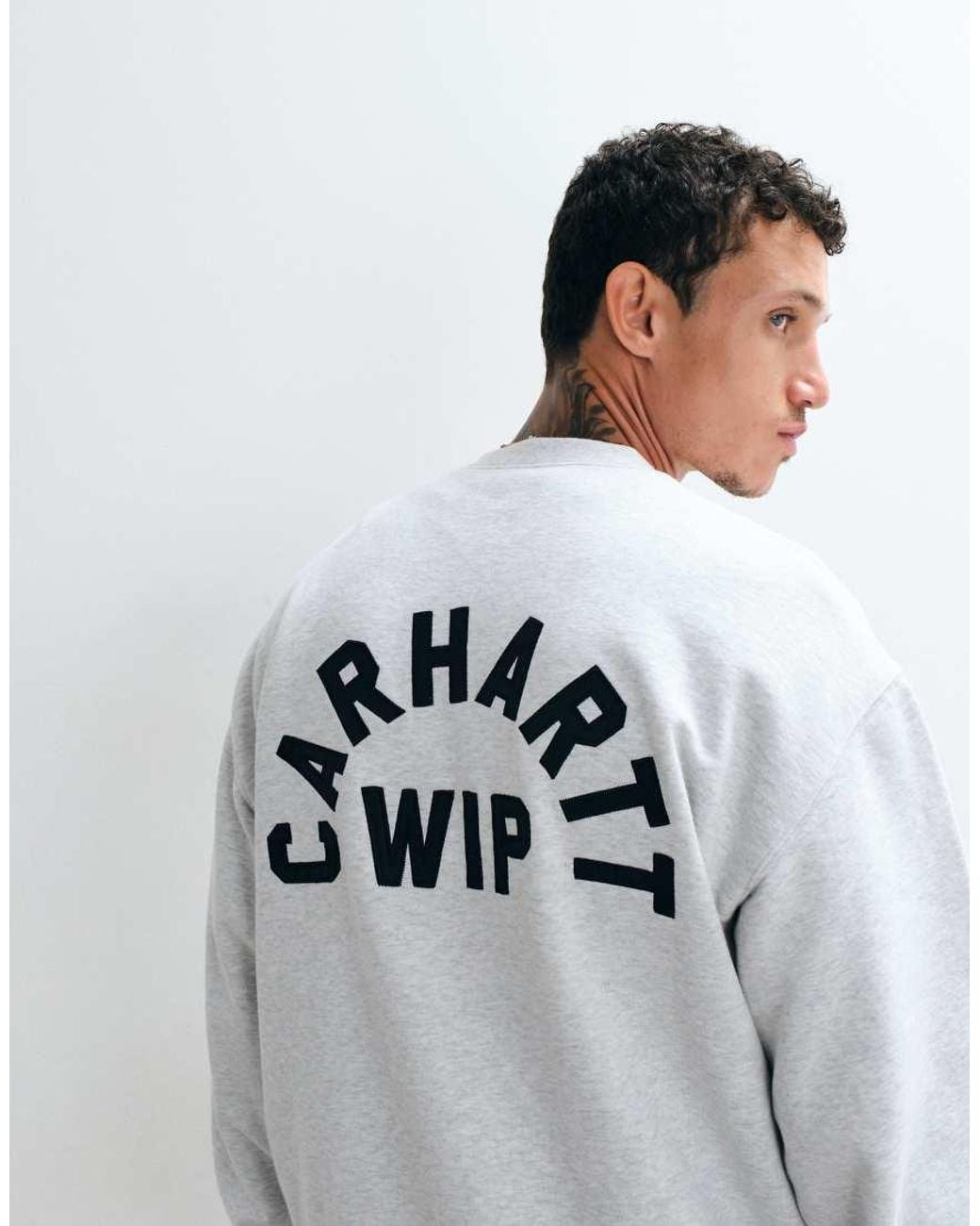 Carhartt White Arch Script Logo Sweatshirt for men